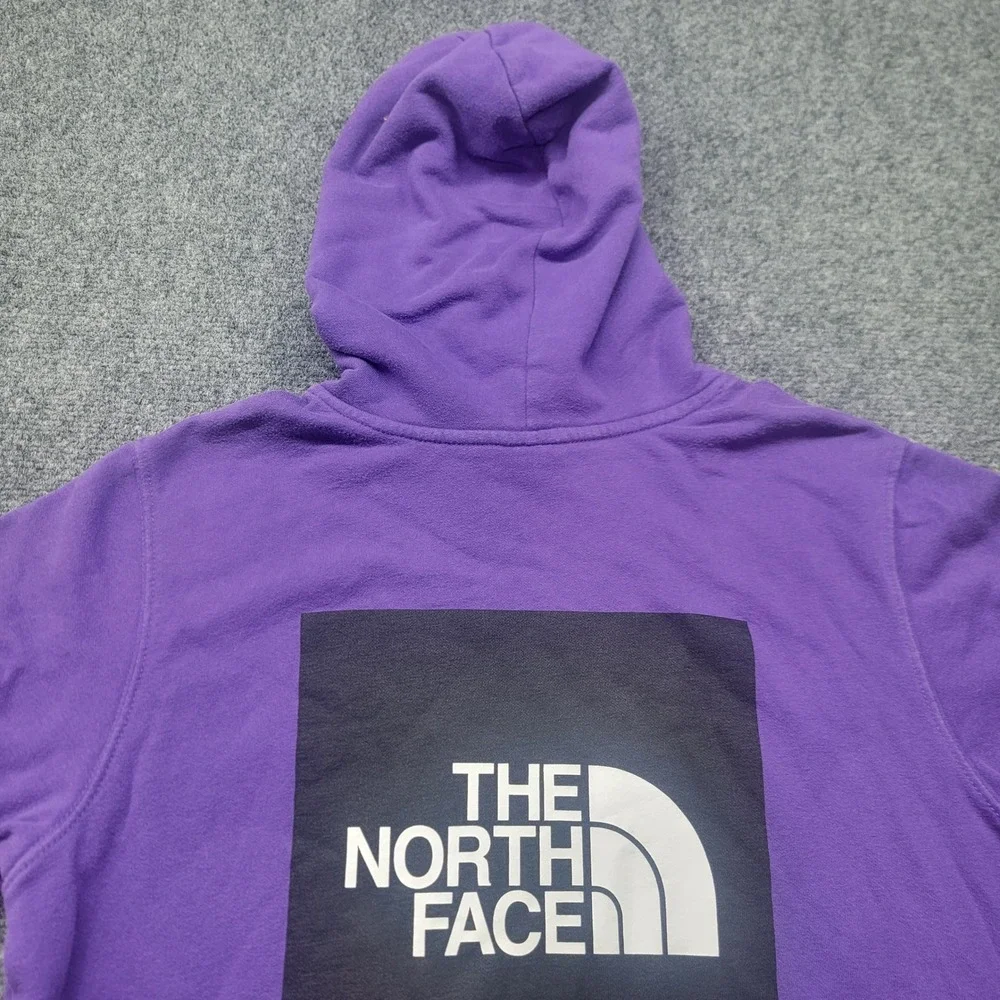 The North Face Mens Purple Box Logo Pullover Hoodie Sweatshirt Small NF0A3FRE